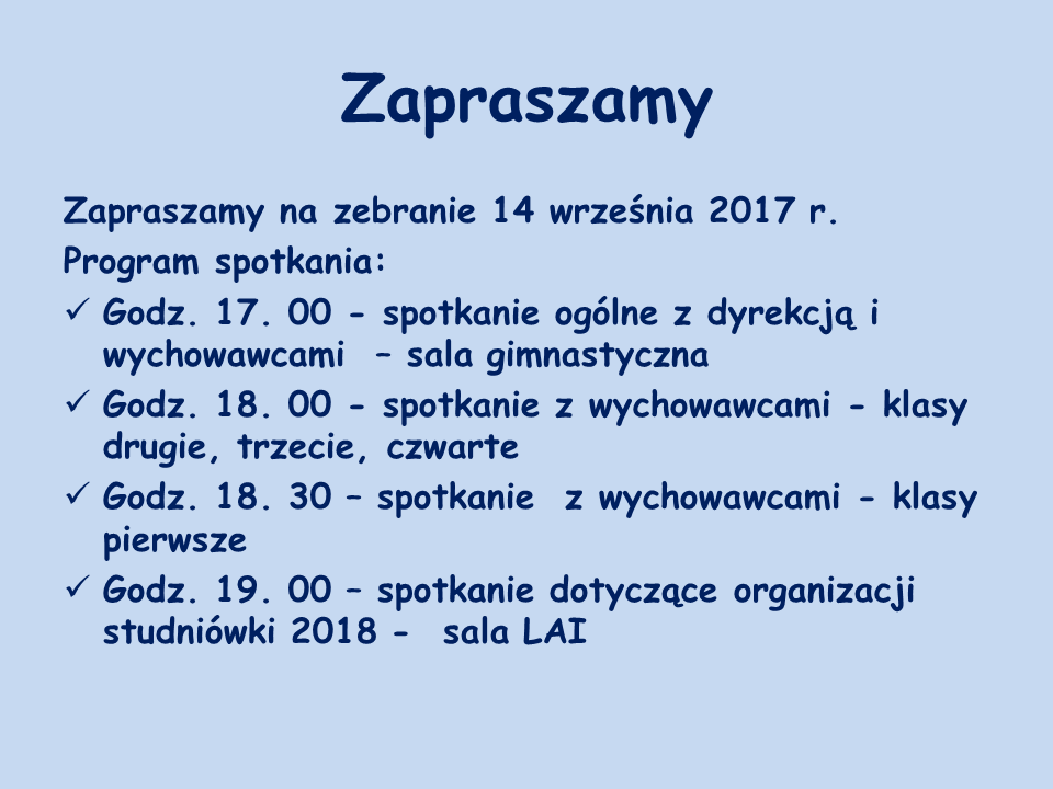 Zapraszamy