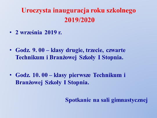 Uroczysta inauguracja roku szkolnego