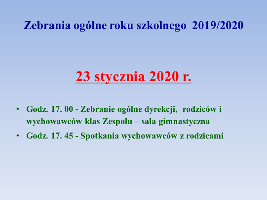 Pierwsze zebranie ogólne w roku szkolnym 2019